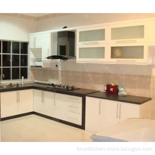 MDF Lacquer Kitchen Cabinet with Glass Door